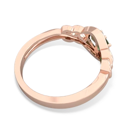 Emerald Celtic Love Knot 14K Rose Gold ring R5420