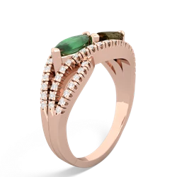 Emerald Diamond Rivers 14K Rose Gold ring R3070