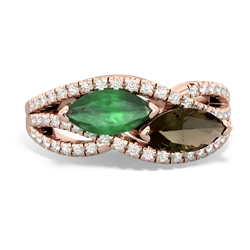 Emerald Diamond Rivers 14K Rose Gold ring R3070