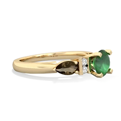 Emerald 6Mm Round Eternal Embrace Engagement 14K Yellow Gold ring R2005