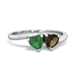 Emerald Sweethearts 14K White Gold ring R5260