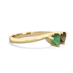 Emerald Sweethearts 14K Yellow Gold ring R5260