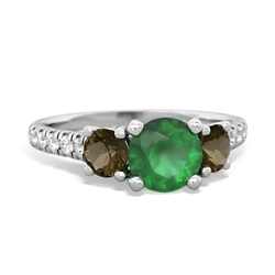 Emerald Pave Trellis 14K White Gold ring R5500