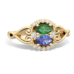 Emerald Love Nest 14K Yellow Gold ring R5860