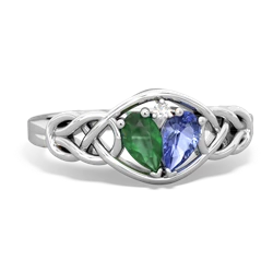 Emerald Celtic Love Knot 14K White Gold ring R5420