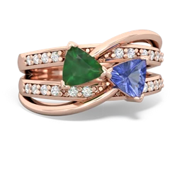 Emerald Bowtie 14K Rose Gold ring R2360