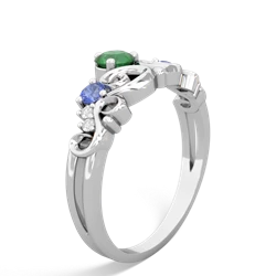 Emerald Crown Keepsake 14K White Gold ring R5740