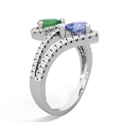 Emerald Diamond Dazzler 14K White Gold ring R3000