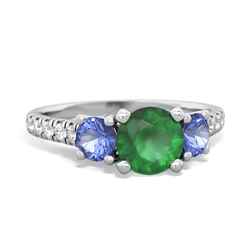 Emerald Pave Trellis 14K White Gold ring R5500