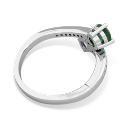 Emerald Channel Set Two Stone 14K White Gold ring R5303