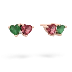 Emerald Sweethearts 14K Rose Gold earrings E5260