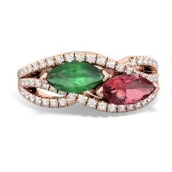 Emerald Diamond Rivers 14K Rose Gold ring R3070