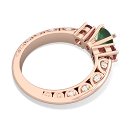 Emerald Art Deco Eternal Embrace Engagement 14K Rose Gold ring C2003