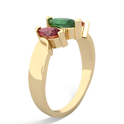 Emerald Three Peeks 14K Yellow Gold ring R2433