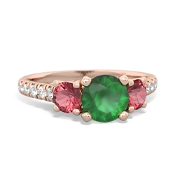 Emerald Pave Trellis 14K Rose Gold ring R5500