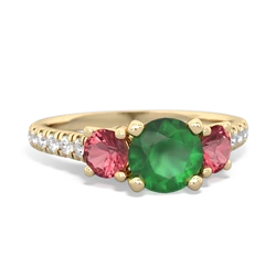 Emerald Pave Trellis 14K Yellow Gold ring R5500