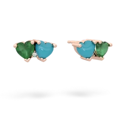 Emerald Sweethearts 14K Rose Gold earrings E5260