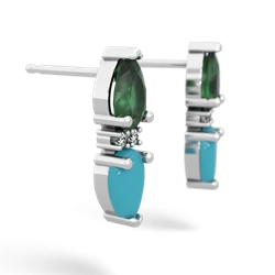 Emerald Bowtie Drop 14K White Gold earrings E0865