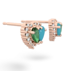 Emerald Halo 14K Rose Gold earrings E7008