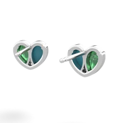 Emerald 'Our Heart' 14K White Gold earrings E5072