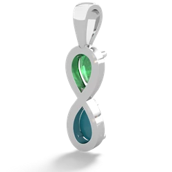 Emerald Infinity 14K White Gold pendant P5050