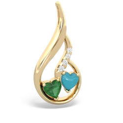 Emerald Keepsake Curves 14K Yellow Gold pendant P5450