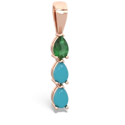 Emerald Dew Drops 14K Rose Gold pendant P2251