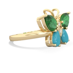 Emerald Butterfly 14K Yellow Gold ring R2215