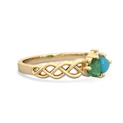 Emerald Heart To Heart Braid 14K Yellow Gold ring R5870