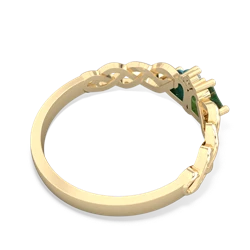 Emerald Heart To Heart Braid 14K Yellow Gold ring R5870