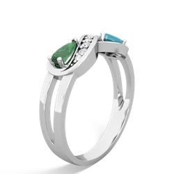 Emerald Diamond Infinity 14K White Gold ring R5390