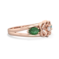 Emerald Hearts Intertwined 14K Rose Gold ring R5880