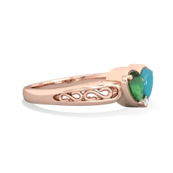 Emerald Filligree 'One Heart' 14K Rose Gold ring R5070