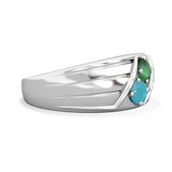 Emerald Men's Streamline 14K White Gold ring R0460