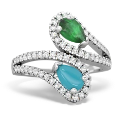 Emerald Diamond Dazzler 14K White Gold ring R3000