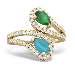 Emerald Diamond Dazzler 14K Yellow Gold ring R3000