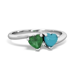 Emerald Sweethearts 14K White Gold ring R5260