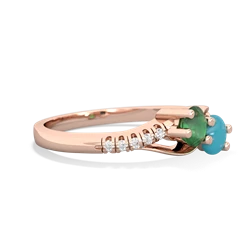 Emerald Infinity Pave Two Stone 14K Rose Gold ring R5285