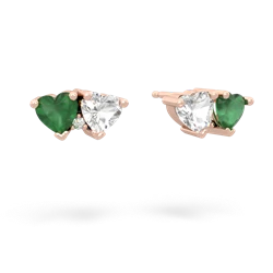 Emerald Sweethearts 14K Rose Gold earrings E5260