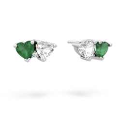 Emerald Sweethearts 14K White Gold earrings E5260