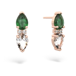 Emerald Bowtie Drop 14K Rose Gold earrings E0865