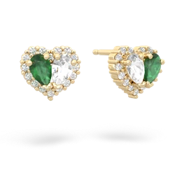 Emerald Halo 14K Yellow Gold earrings E7008