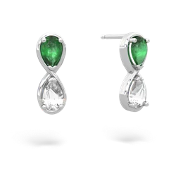 Emerald Infinity 14K White Gold earrings E5050