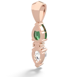 Emerald Bowtie Drop 14K Rose Gold pendant P0865