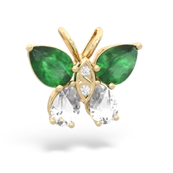 Emerald Butterfly 14K Yellow Gold pendant P2215