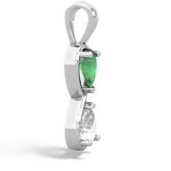 Emerald Infinity 14K White Gold pendant P5050