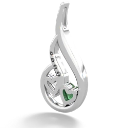 Emerald Keepsake Curves 14K White Gold pendant P5450