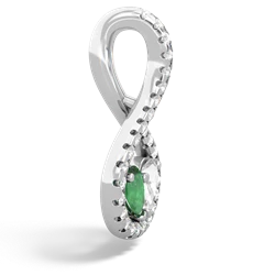 Emerald Pave Twist 'One Heart' 14K White Gold pendant P5360