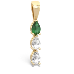 Emerald Dew Drops 14K Yellow Gold pendant P2251