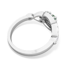 Emerald Love Nest 14K White Gold ring R5860